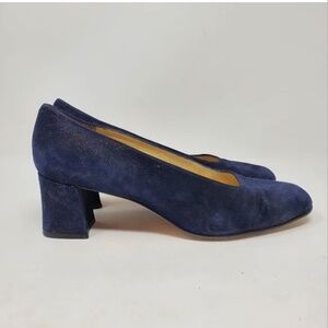 Classiques Entier blue suede leather pump heels, Sz 9C